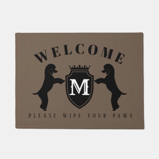 Tapis de porte personnalisable de caniche (Devant)