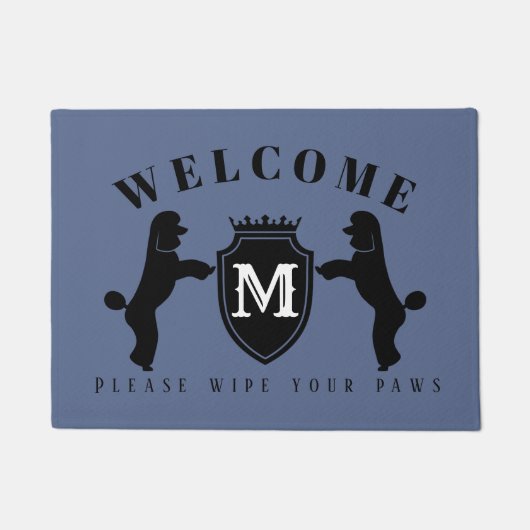 Tapis de porte personnalisable de caniche (chiot (Devant)