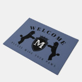 Tapis de porte personnalisable de caniche (chiot (Incliné)