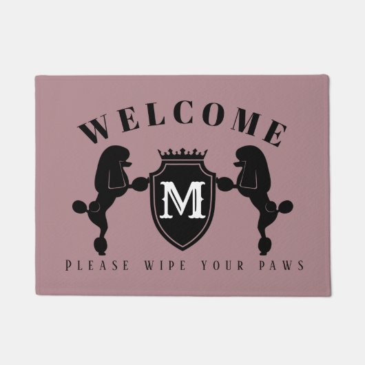 Tapis de porte personnalisable de caniche (coupe (Devant)