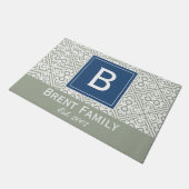 Tapis de porte personnalisable de couleur, bleu (Incliné)