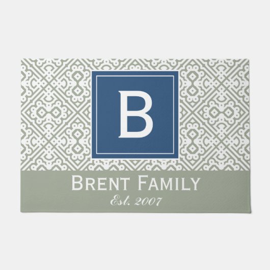 Tapis de porte personnalisable de couleur, bleu (Devant)