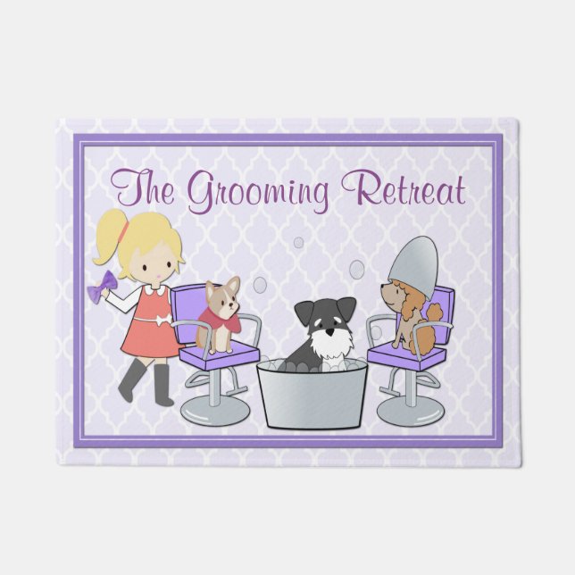 Tapis de porte personnalisable de salon d'animal (Devant)