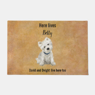 Tapis de porte personnalisable mignon Westie