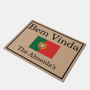 Tapis de porte personnalisé avec drapeau portugais