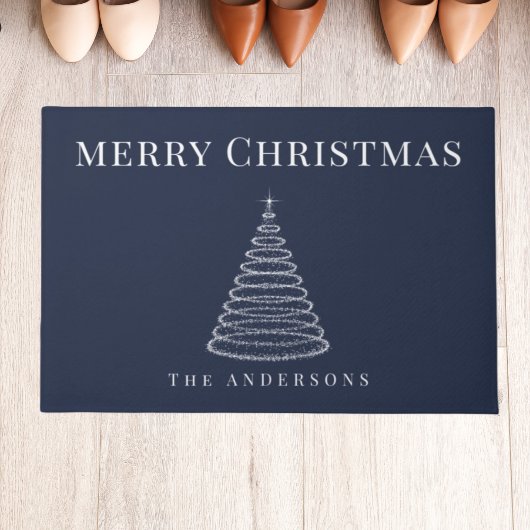Tapis de porte personnalisé de l'arbre de Noël ble