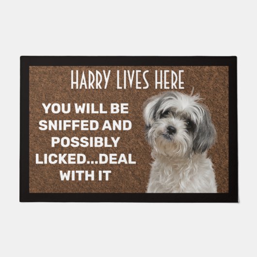 Tapis de porte personnalisé pour chien (Devant)