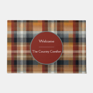 Tapis de porte personnalisé pour invités Gingham L