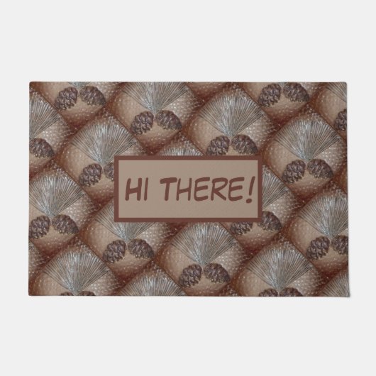 Tapis de porte Pinecone avec message (Devant)