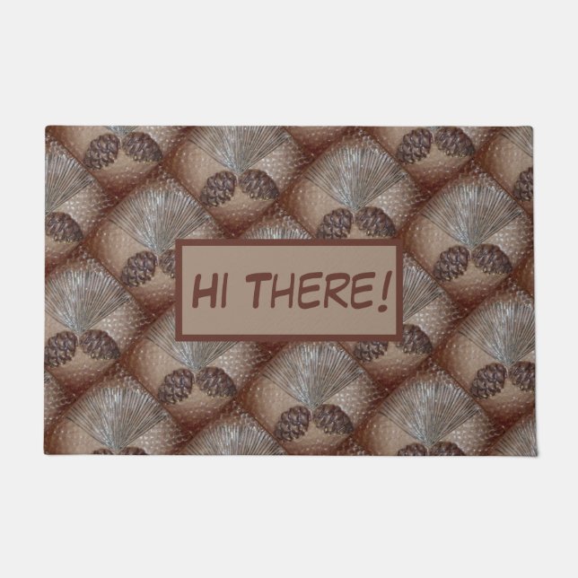 Tapis de porte Pinecone avec message (Devant)
