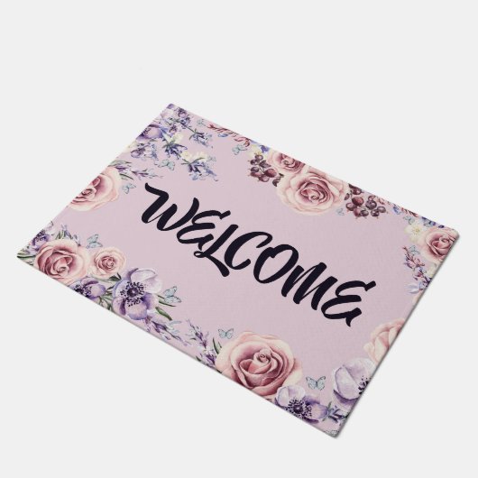 Tapis de porte pourpre d'accueil de frontière de (Incliné)