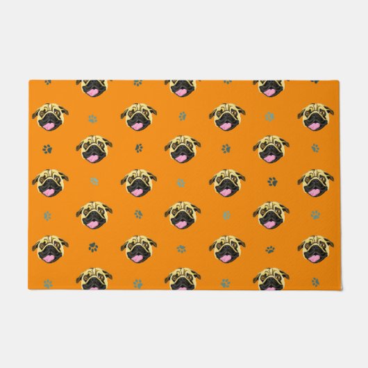 Tapis de porte Pug Orange (Devant)