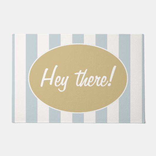 Tapis de porte rayé bleu blanc (Devant)