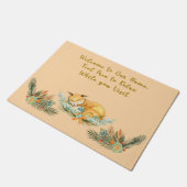 Tapis de porte relaxant avec Renard et Fleurs en s (Incliné)