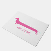 Tapis de porte rose de teckel (Incliné)