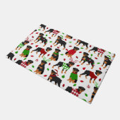 Tapis de porte Rottweiler de Noël (Incliné)