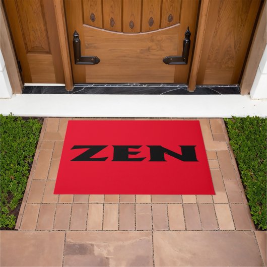 Tapis de porte rouge noir zen (De plein air)