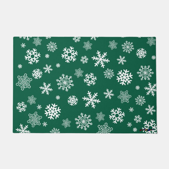 Tapis de porte Snowflakes personnalisable (Devant)