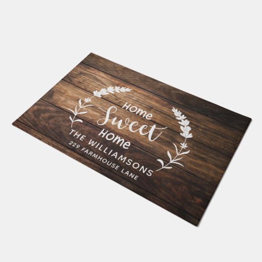 Tapis de porte sur mesure en bois rustique (Incliné)