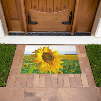 Tapis de porte tournesol couleur vive