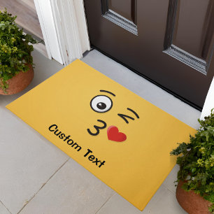 Tapis de porte visage lançant un baiser