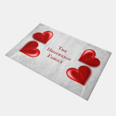 Tapis de portes personnalisées des Coeurs rouges (Incliné)