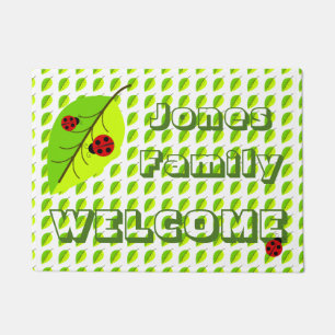 Tapis de portes personnalisées Ladybug et Leaf