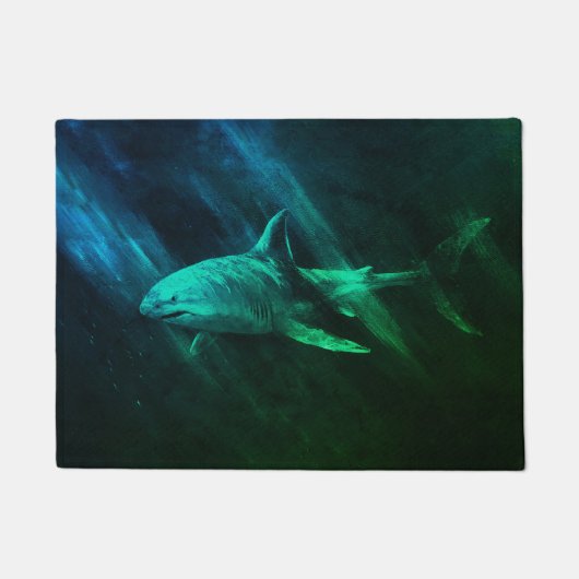 Tapis de requin bleu vert 18 x 24 (Devant)