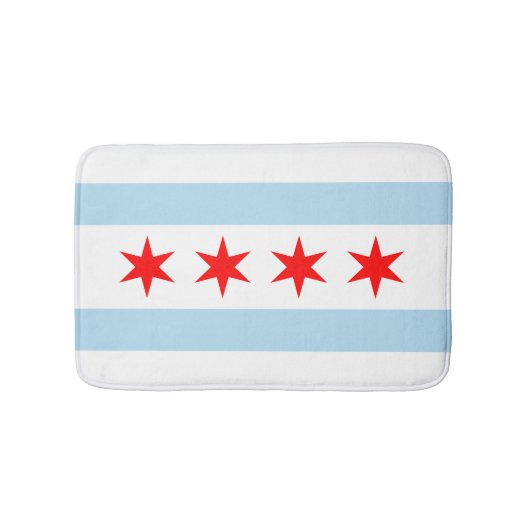 Tapis de salle de bain avec le drapeau de Chicago, (Devant)