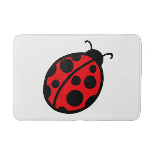 Tapis de salle de bain coccinelle rouge