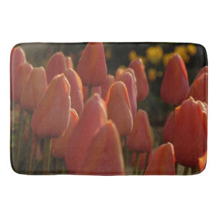 Tapis de salle de bain en fleur de tulipe rouge