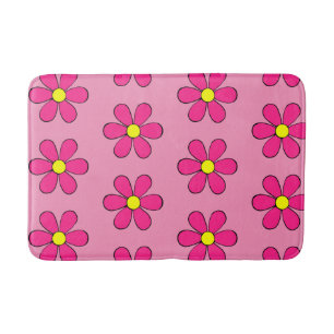 Tapis de salle de bain Rose Rétro Fleurie Tapis de