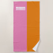 Tapis de serviette rose et orange de plage personn (Devant)