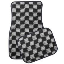 À damiers gris noir Crochet artistique