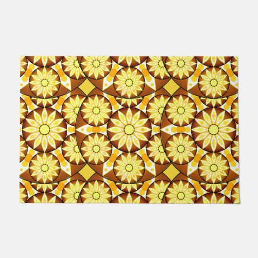 Tapis de sol à motif mandala, nuances de brun et d (Devant)