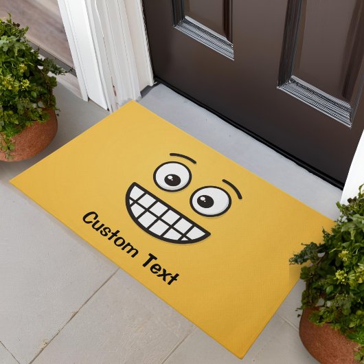 Tapis de sol avec visage souriant aux yeux ouverts
