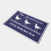 Tapis de sol Bécassines Bleu Marine Blanc Nautical (Incliné)
