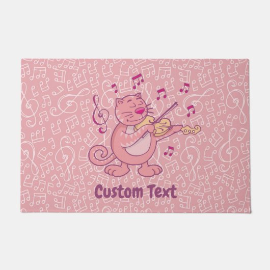 Tapis de sol Chat Rose avec Violon (Devant)