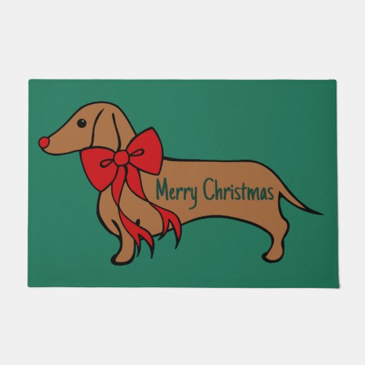 Tapis de sol chiot teckel Noël  (Devant)