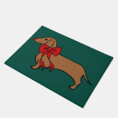 Tapis de sol classique pour chiot teckel Noël (Incliné)