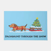 Tapis de sol Dachshund à travers la neige (Devant)