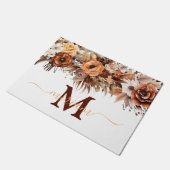 Tapis de sol de cuisine de luxe : Fleurs boho marr (Incliné)