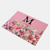 Tapis de sol de cuisine de luxe : Fleurs de lys ro (Incliné)