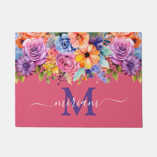 Tapis de sol de cuisine de luxe : fleurs printaniè (Devant)