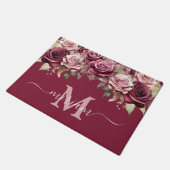 Tapis de sol de cuisine de luxe : Fleurs roses or (Incliné)