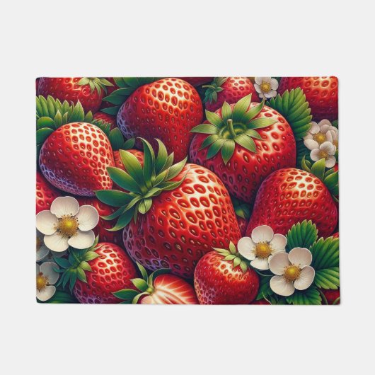 Tapis de sol de cuisine fraise fraises (Devant)