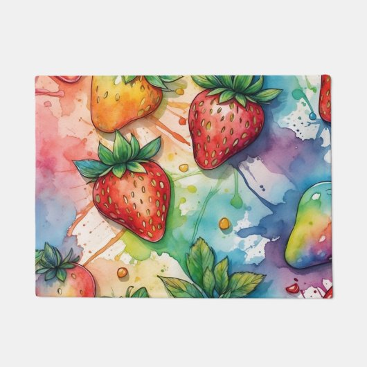 Tapis de sol de cuisine fraise fraises (Devant)