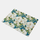 Tapis de sol de cuisine - Orchidées blanches bleu (Incliné)