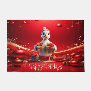 Tapis de sol de Noël Canard Mignon