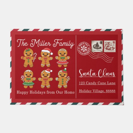 Tapis de sol de Noël Joyeuses Fêtes – Bienvenue Fe (Devant)